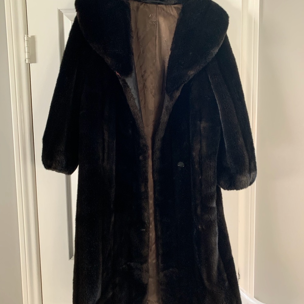 Premium sable long Faux fur Grandella vintage coat